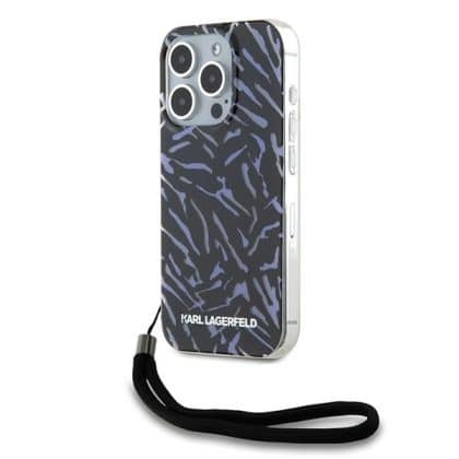 Karl Lagerfeld IML Zebra Pattern & Cord - θήκη για Apple iPhone 15 Pro Max - Μωβ