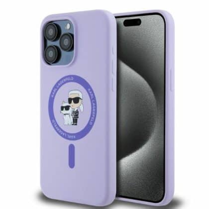 Karl Lagerfeld Silicone KC Heads Ring MagSafe - θήκη για Apple iPhone 15 Pro Max - Μωβ