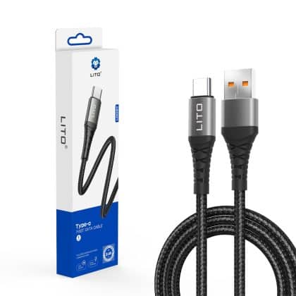Lito - Καλώδιο Δεδομένων (LD08) - USB-A σε Type-C, Γρήγορη Φόρτιση, 2.4A, 1m - Μαύρο