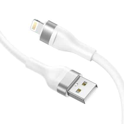Lito - Καλώδιο Δεδομένων (LD02) - USB σε Lightning Γρήγορης Φόρτισης 60W, Χωρίς Μπερδέματα, 1.2m - Λευκό