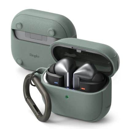 Ringke - Θήκη Προστασίας Onyx Magnetic - για Samsung Galaxy Buds 3 / 3 Pro, Αντιολισθητική Υφή, Τρύπα για Καραμπινέρ - Σαζέ Πράσινο