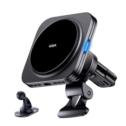ESR - Βάση Αυτοκινήτου με Ασύρματη Φόρτιση Qi2 HaloLock (2B51801) - με CryoBoost, Συμβατή με MagSafe, για Αεραγωγό - Μαύρο