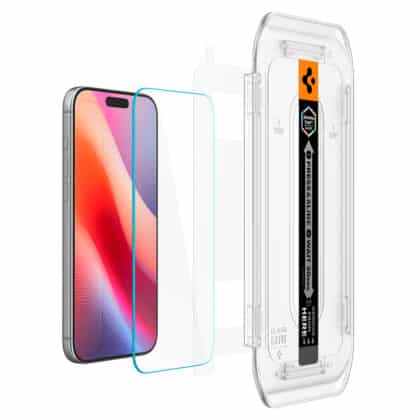 Spigen Glas.tR EZ FIT διαφανές προστατευτικό γυαλί οθόνης για iPhone 16 Pro, 2 τεμάχια