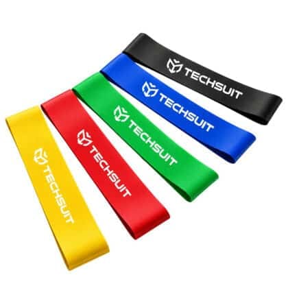 Techsuit - (5 πακέτο) Ελαστικές Ζώνες Αντίστασης για Άσκηση (TS-01) - για Προπόνηση στο Σπίτι, Γιόγκα, Φιτνές, Πιλάτες - Πολύχρωμο