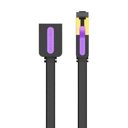Vention Flat Network Καλώδιο Extension CAT7 ICBBG RJ45 Ethernet 10Gbps 1.5m Μαύρο