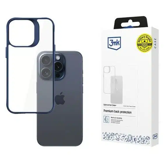 3MK Satin Armor Case+ - θήκη για Apple iPhone 15 Pro Max - Μπλε