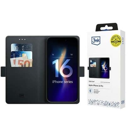 3MK Wallet Case - θήκη για Apple iPhone 16 Pro Max - Μαύρο