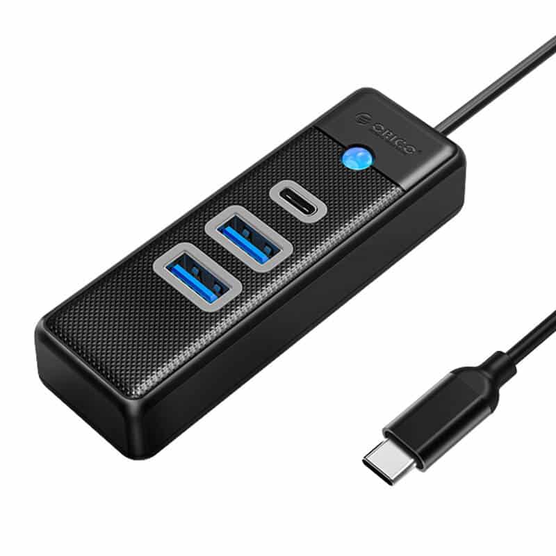 Orico Hub USB-C σε 2x USB 3.0 + USB-C, 5 Gbps, 0.15m (Μαύρο) - Image 2