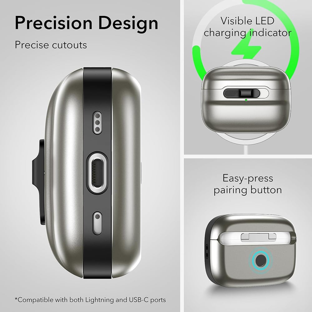 ESR - Pulse Magnetic HaloLock - Apple AirPods Pro 1 / 2 - Τιτάνιο - Image 5