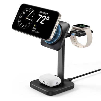 ESR - Σταθμός Φόρτισης 3in1 HaloLock - για iPhone MagSafe, AirPods Pro και Apple Watch, με Αφαιρούμενο Φορτιστή Ρολογιού - Μαύρο