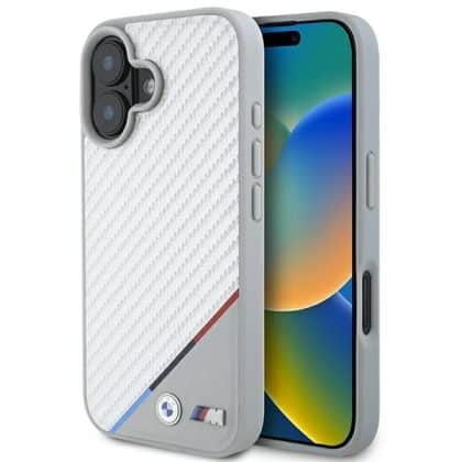 BMW M Carbon Tricolor Line MagSafe - θήκη για Apple iPhone 16 - Γκρι