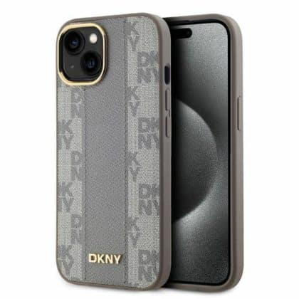DKNY Leather Checkered Mono Pattern MagSafe - θήκη για Apple iPhone 14 - Διάφανο