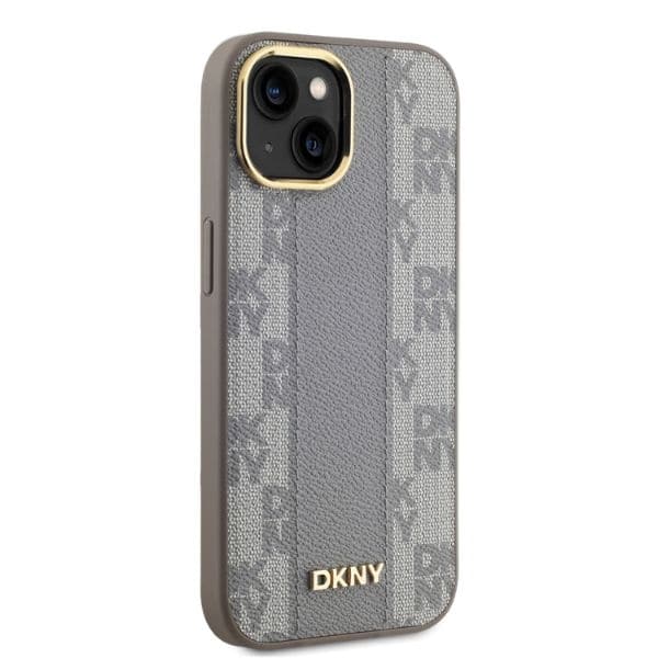 DKNY Leather Checkered Mono Pattern MagSafe - θήκη για Apple iPhone 14 - Διάφανο - Image 4