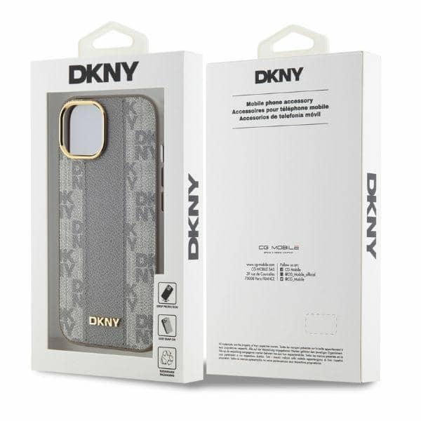 DKNY Leather Checkered Mono Pattern MagSafe - θήκη για Apple iPhone 15 - Πολύχρωμο - Image 5