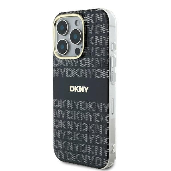 DKNY Repeat Texture Pattern With Stripe - θήκη για Apple iPhone 16 Pro - Μαύρο - Image 2