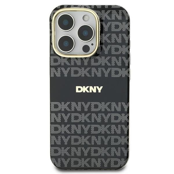 DKNY Repeat Texture Pattern With Stripe - θήκη για Apple iPhone 16 Pro - Μαύρο - Image 3