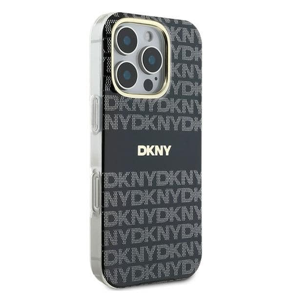 DKNY Repeat Texture Pattern With Stripe - θήκη για Apple iPhone 16 Pro - Μαύρο - Image 4