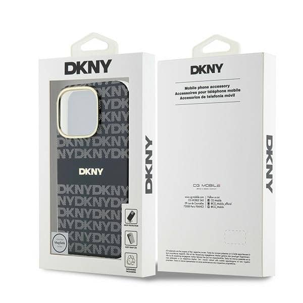 DKNY Repeat Texture Pattern With Stripe - θήκη για Apple iPhone 16 Pro - Μαύρο - Image 8