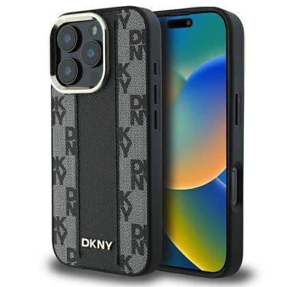 DKNY DKNY Καρό μοτίβο MagSafe - θήκη για Apple iPhone 16 Pro - Μαύρο