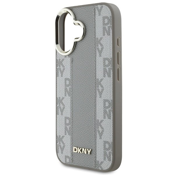 DKNY DKNY Δερμάτινο καρό μονόχρωμο μοτίβο MagSafe - θήκη για Apple iPhone 16 - Μπεζ - Image 6