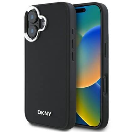 DKNY DKNY Απλό Ασημένιο Λογότυπο MagSafe - θήκη για Apple iPhone 16 - Μαύρο