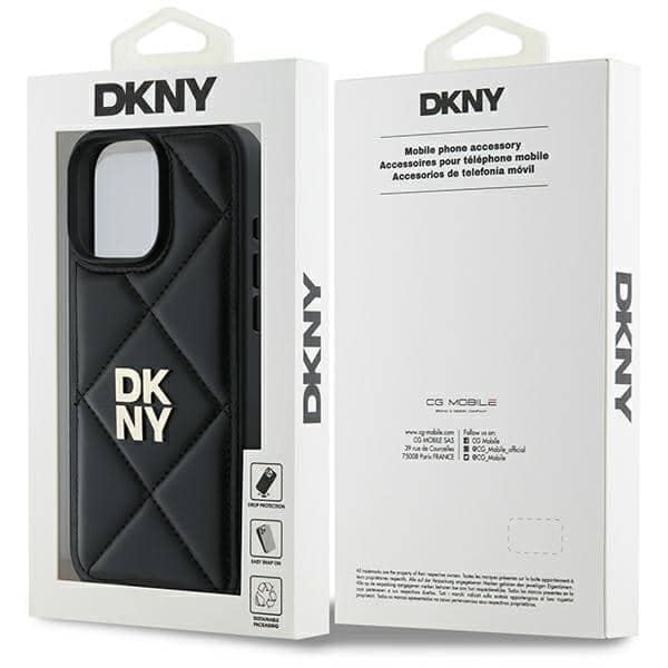 DKNY Quilted Stack Logo - θήκη για Apple iPhone 16 Pro - Μαύρο - Image 8