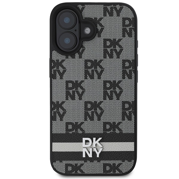 DKNY Checkered Pattern & Printed Stripes - θήκη για Apple iPhone 16 - Μαύρο - Image 3