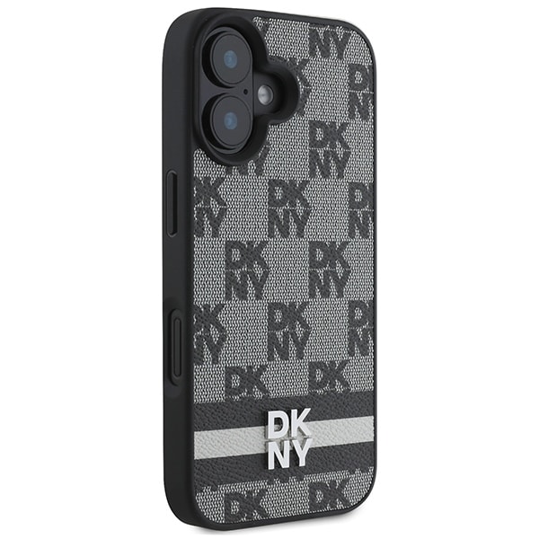 DKNY Checkered Pattern & Printed Stripes - θήκη για Apple iPhone 16 - Μαύρο - Image 4