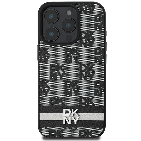 DKNY Checkered Pattern & Printed Stripes - θήκη για Apple iPhone 16 Pro Max - Μαύρο - Image 3
