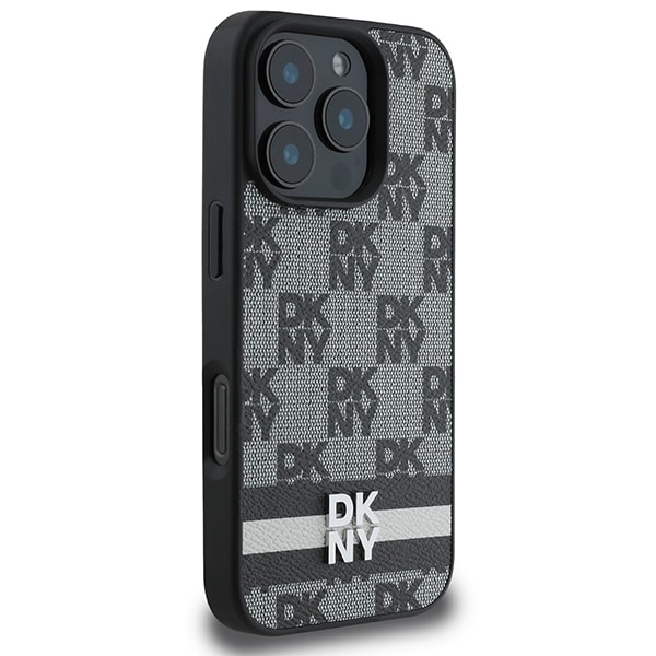 DKNY Checkered Pattern & Printed Stripes - θήκη για Apple iPhone 16 Pro Max - Μαύρο - Image 4