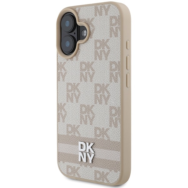 DKNY Checkered Pattern & Printed Stripes - θήκη για Apple iPhone 16 - Ροζ - Image 2