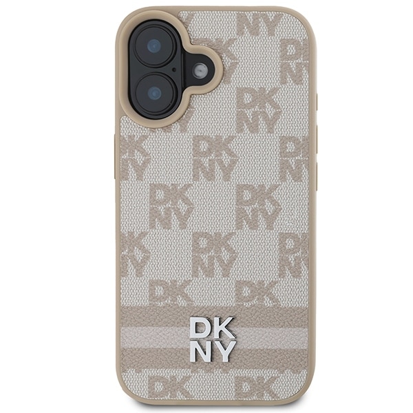 DKNY Checkered Pattern & Printed Stripes - θήκη για Apple iPhone 16 - Ροζ - Image 3