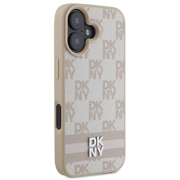 DKNY Checkered Pattern & Printed Stripes - θήκη για Apple iPhone 16 - Ροζ - Image 4