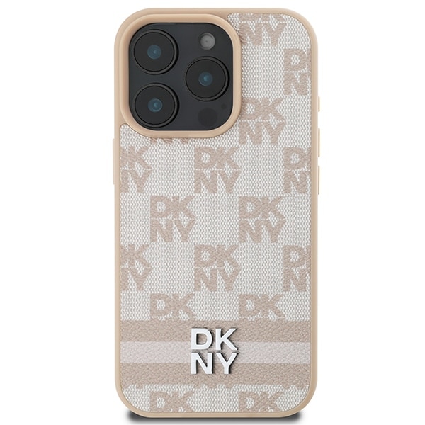 DKNY Checkered Pattern & Printed Stripes - θήκη για Apple iPhone 16 Pro - Ροζ - Image 3