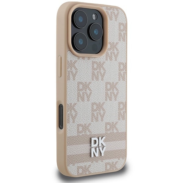 DKNY Checkered Pattern & Printed Stripes - θήκη για Apple iPhone 16 Pro - Ροζ - Image 4