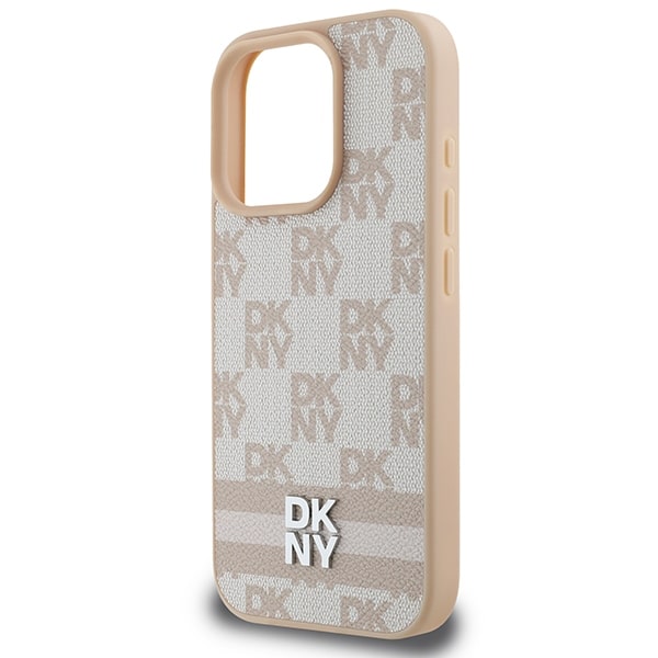 DKNY Checkered Pattern & Printed Stripes - θήκη για Apple iPhone 16 Pro - Ροζ - Image 6