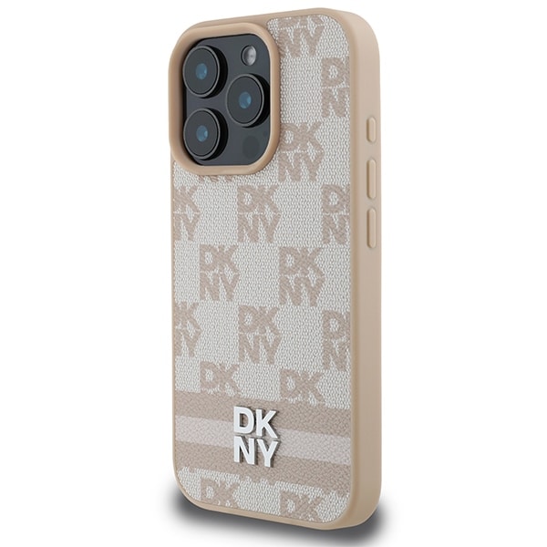DKNY Checkered Pattern & Printed Stripes - Apple iPhone 16 Pro Max - Ροζ - Image 2