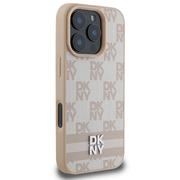 DKNY Checkered Pattern & Printed Stripes - Apple iPhone 16 Pro Max - Ροζ - Image 4