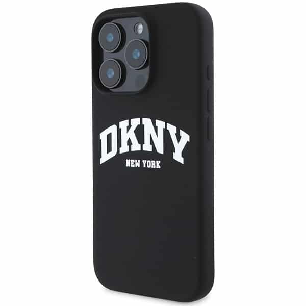 DKNY Liquid Silicone White Printed Logo MagSafe - θήκη για Apple iPhone 16 Pro - Μαύρο - Image 2