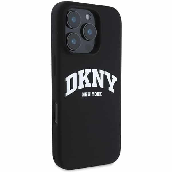 DKNY Liquid Silicone White Printed Logo MagSafe - θήκη για Apple iPhone 16 Pro - Μαύρο - Image 4