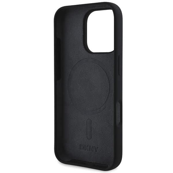 DKNY Liquid Silicone White Printed Logo MagSafe - θήκη για Apple iPhone 16 Pro - Μαύρο - Image 7