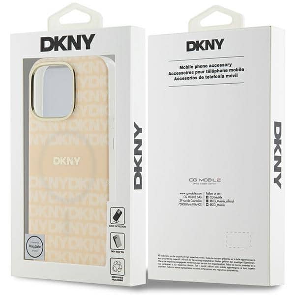 DKNY Repeat Texture Pattern With Stripe - θήκη για Apple iPhone 16 Pro - Ροζ - Image 8