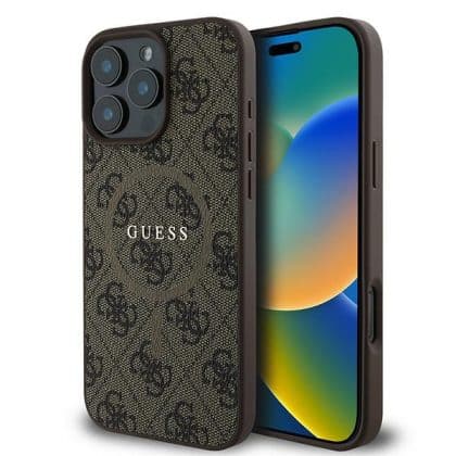 Guess 4G Ring Classic Logo MagSafe - θήκη για Apple iPhone 16 Pro - Καφέ