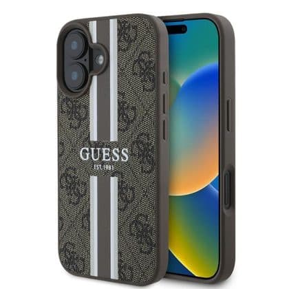 Guess 4G Printed Stripes - θήκη για Apple iPhone 16 Plus - Καφέ