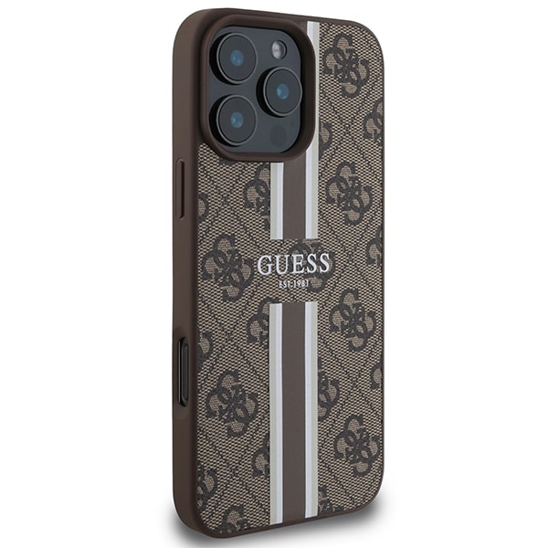 Guess Printed Stripes MagSafe - θήκη για Apple iPhone 16 Pro Max - Καφέ - Image 4