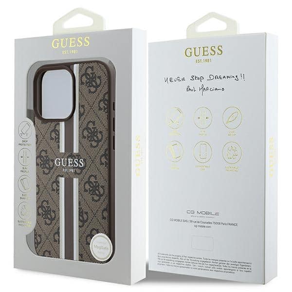 Guess Printed Stripes MagSafe - θήκη για Apple iPhone 16 Pro Max - Καφέ - Image 8
