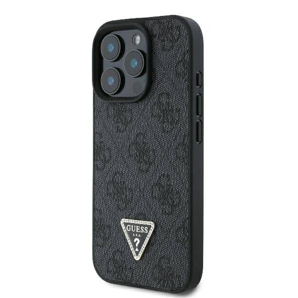 Guess Leather 4G Triangle Strass - θήκη για Apple iPhone 16 Pro Max - Μαύρο - Image 2