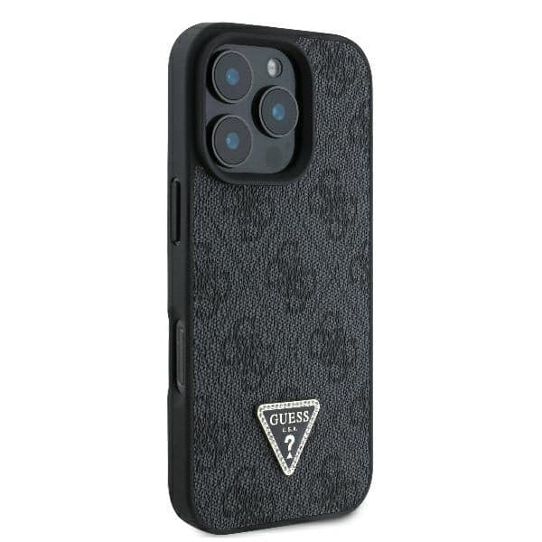 Guess Leather 4G Triangle Strass - θήκη για Apple iPhone 16 Pro Max - Μαύρο - Image 4