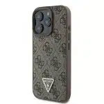 Guess Leather 4G Triangle Strass - θήκη για Apple iPhone 16 Pro - Καφέ - Image 2