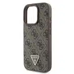Guess Leather 4G Triangle Strass - θήκη για Apple iPhone 16 Pro - Καφέ - Image 6